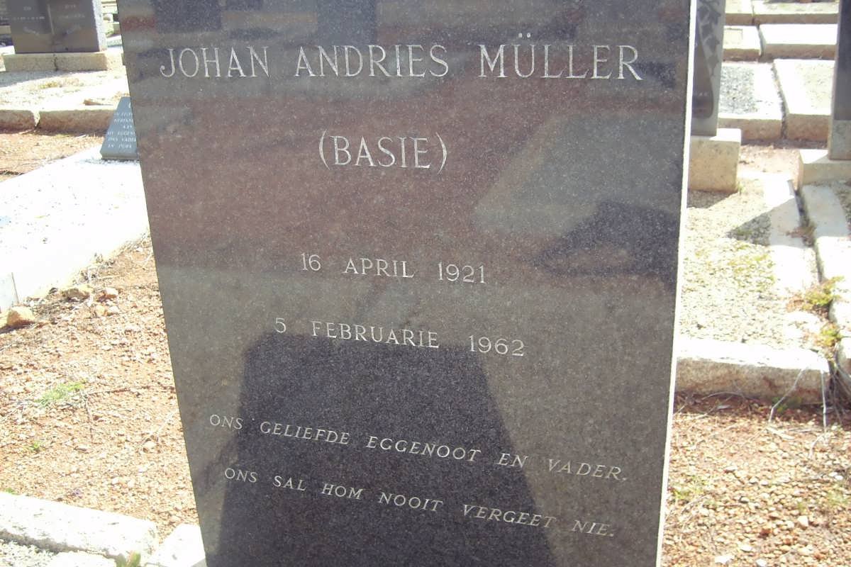 MULLER Johan Andries 1921-1962