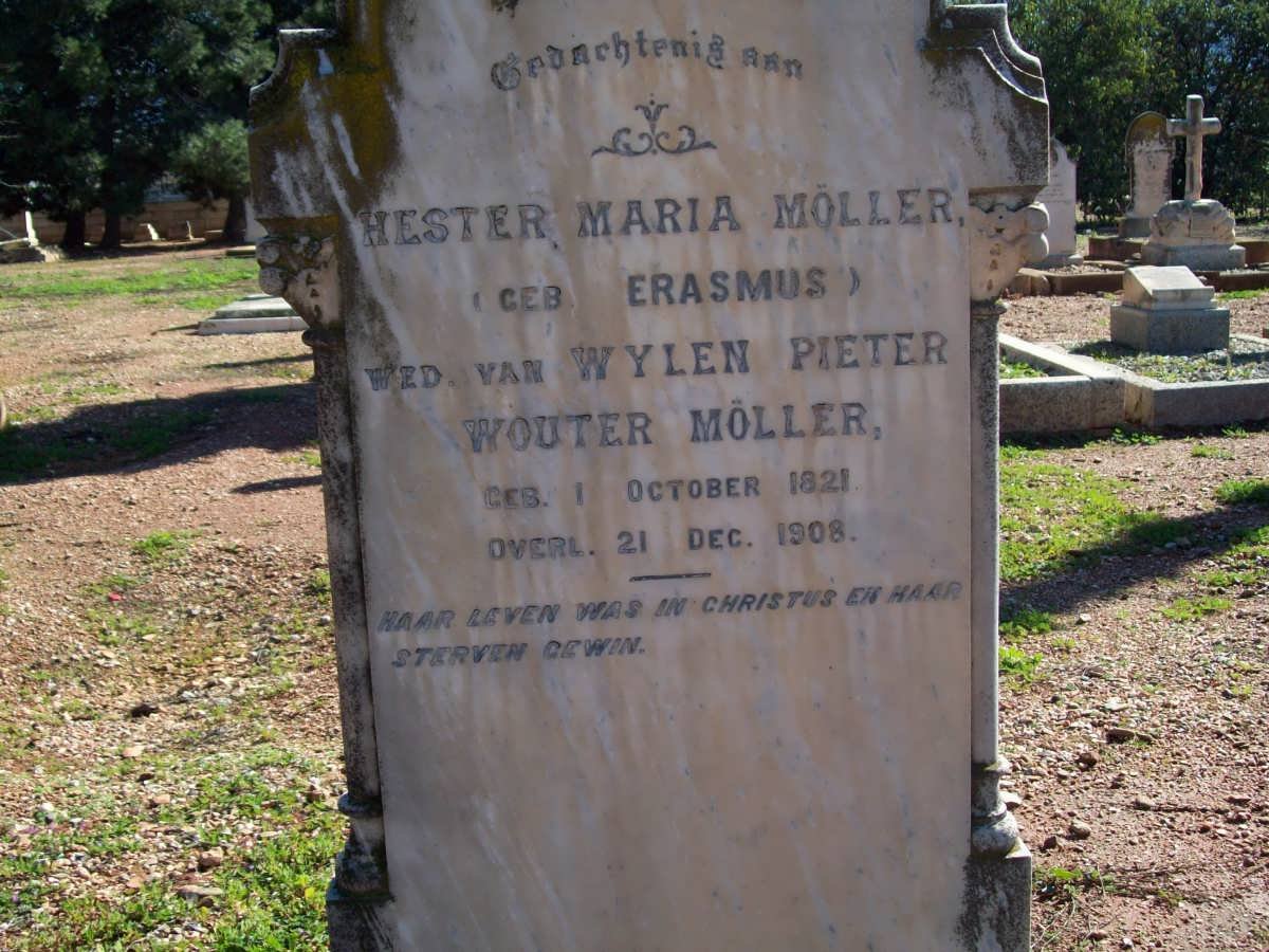 MOLLER Hester Maria nee ERASMUS 1821-1908