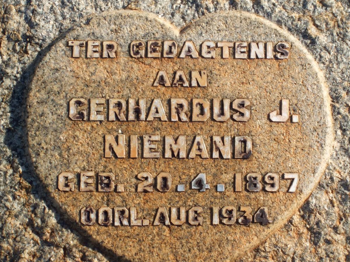 NIEMAND Gerhardus J. 1897-1934