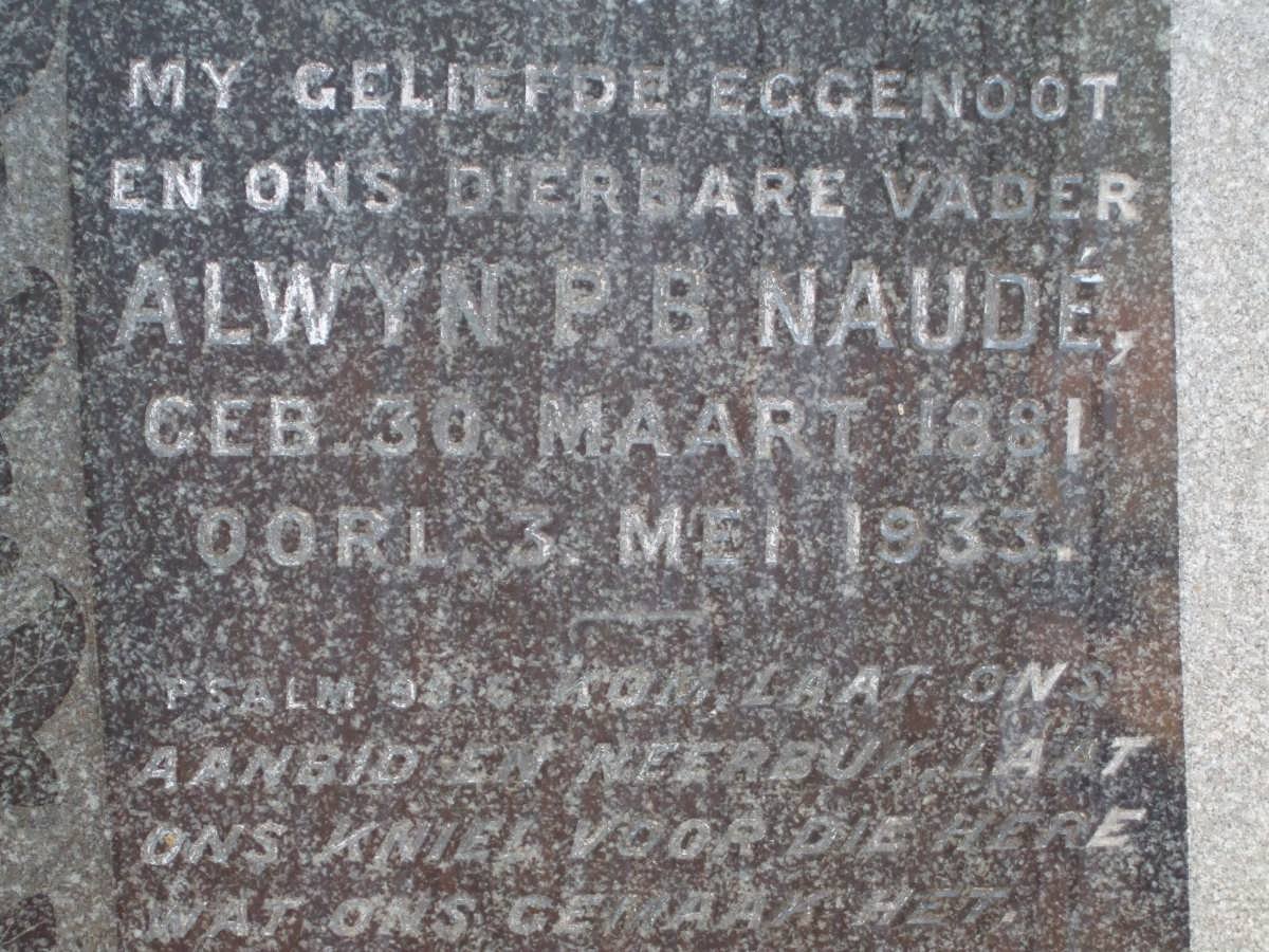 NAUDE Alwyn P.B. 1881-1933