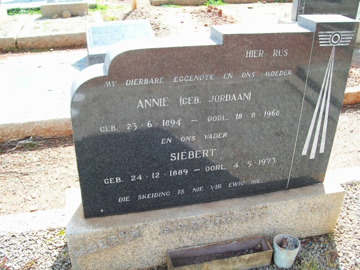 NEETHLING Siebert 1889-1973 &amp; Annie JORDAAN 1894-1960