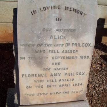 PHILCOX Alice -1899 :: PHILCOX Florence Amy -1934