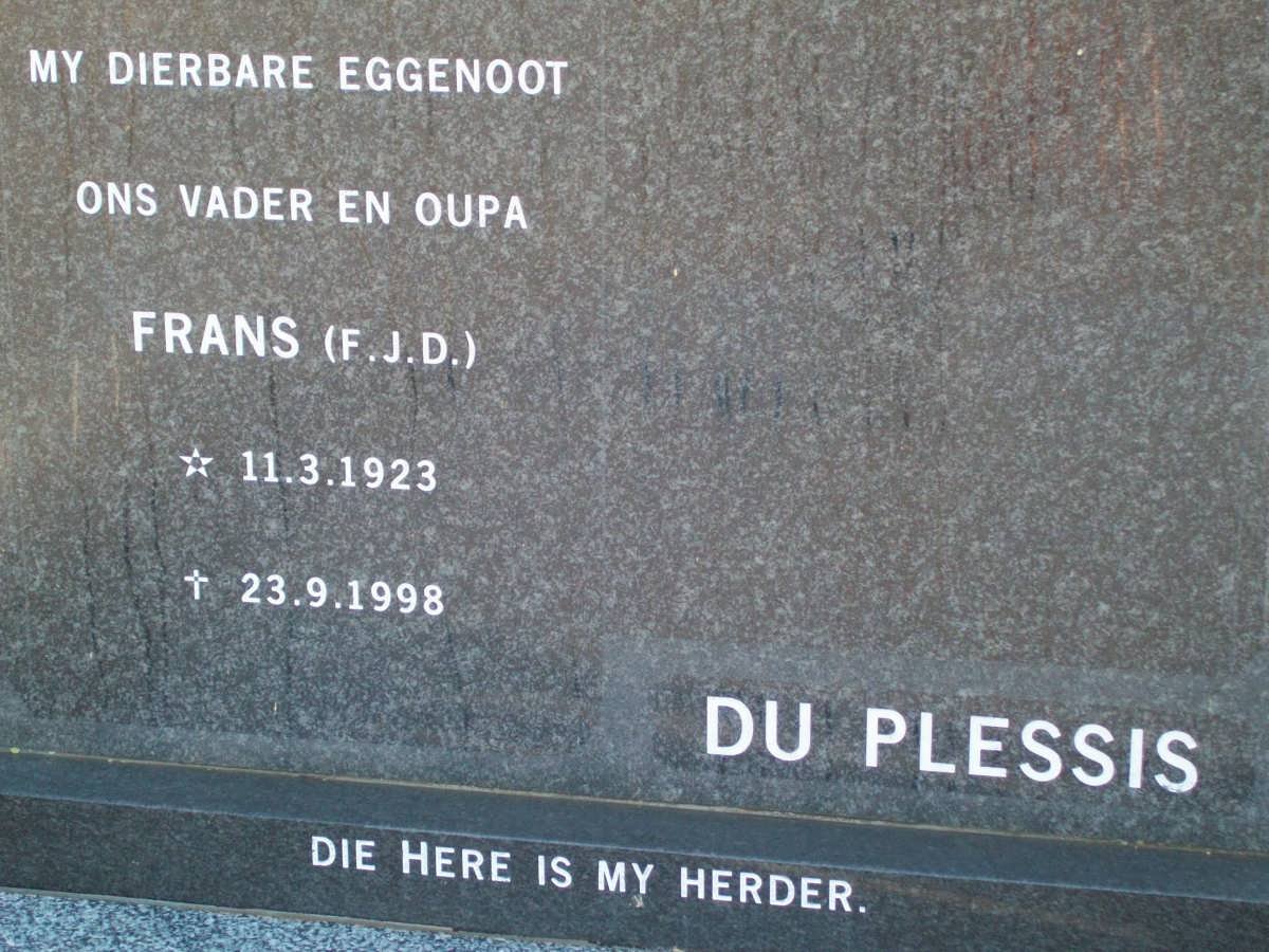 PLESSIS F.J.D., du 1923-1998
