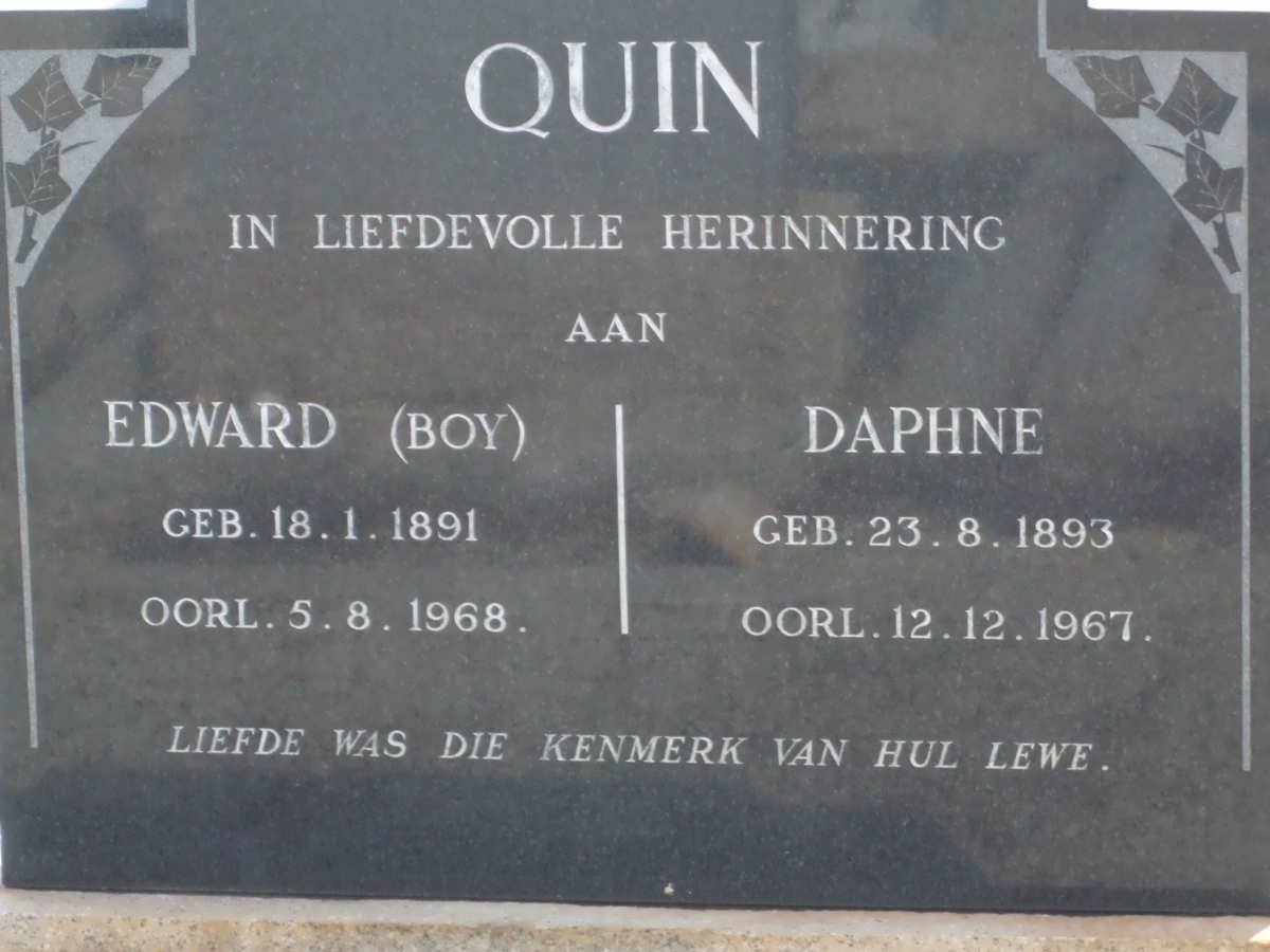QUIN Edward 1891-1968 &amp; Daphne 1893-1967