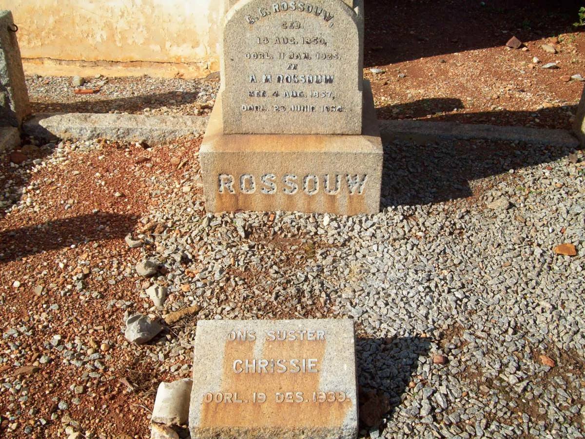 ROSSOUW G.G. 1850-1925 &amp; A.M. 1857-1954 :: ROSSOUW Chrissie -1939