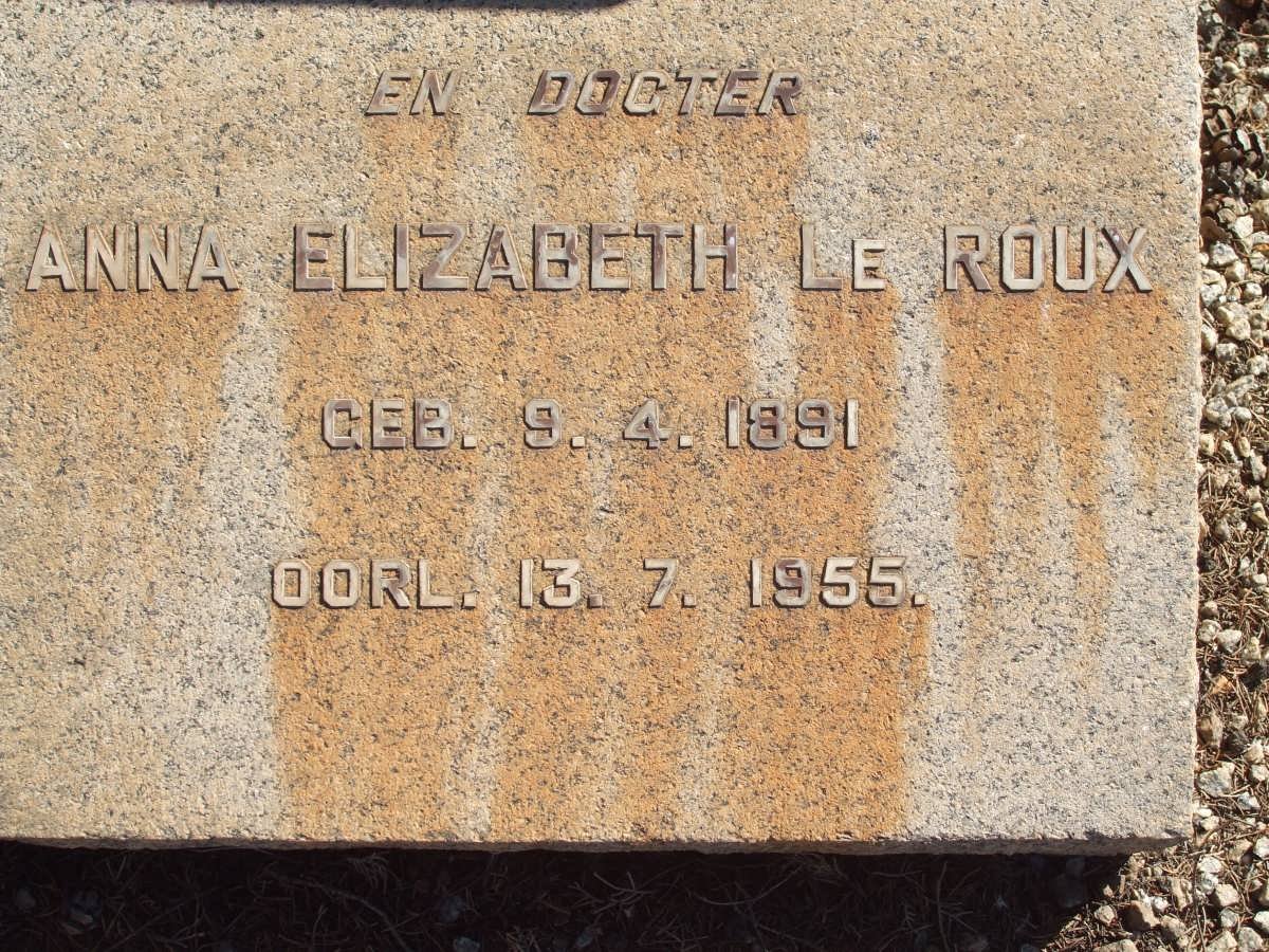 ROUX Anna Elizabeth, le 1891-1955