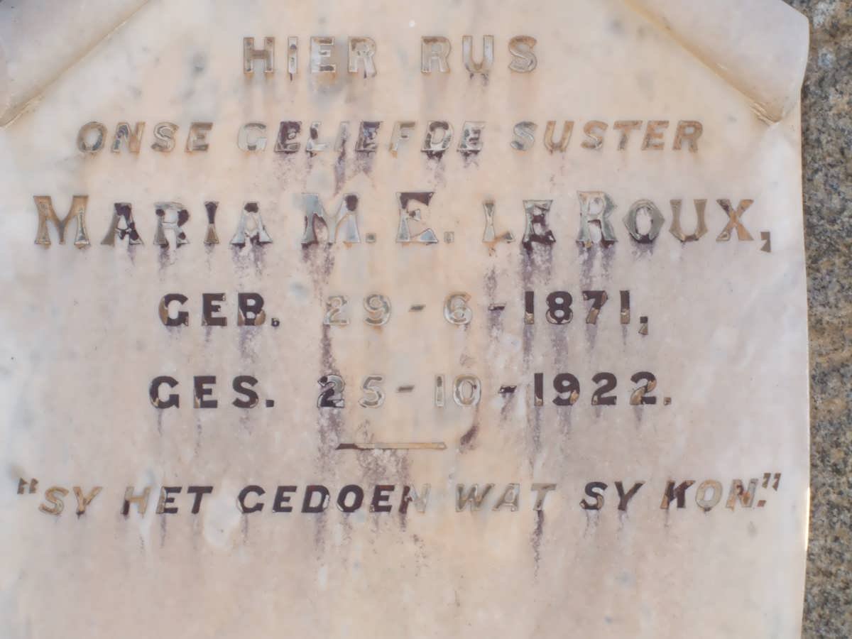 ROUX Maria M.E., le 1871-1922