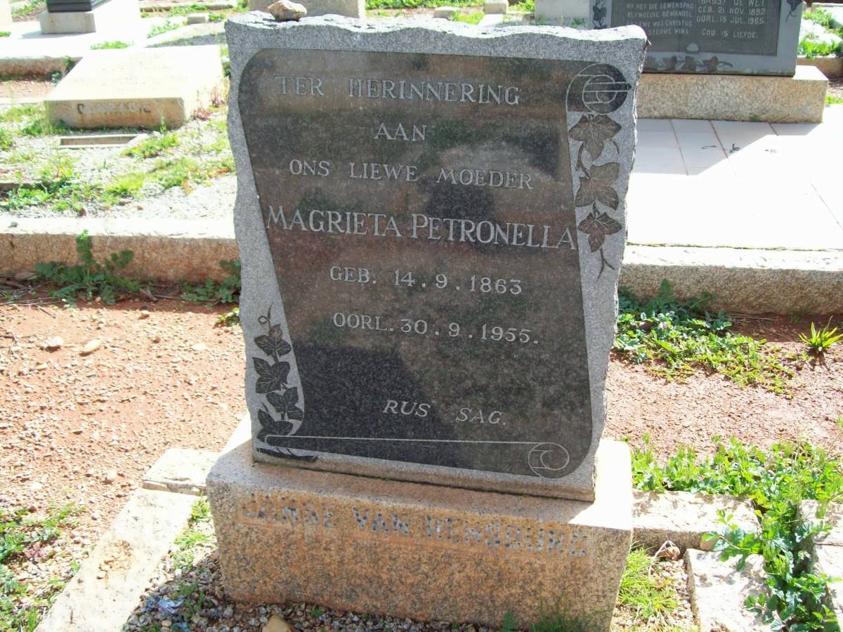 RENSBURG Magrieta Petronella, Janse van 1863-1955