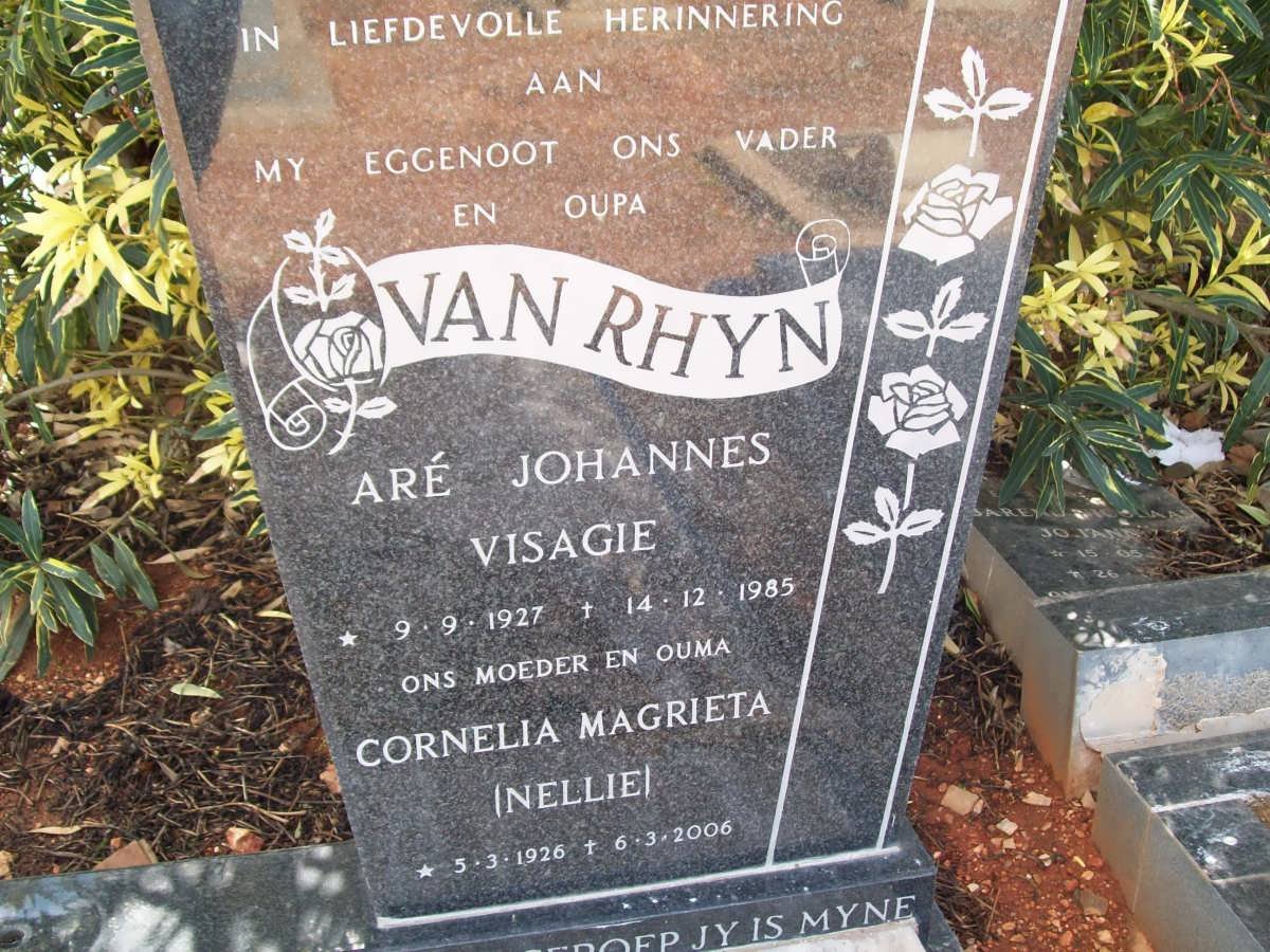 RHYN Aré Johannes Visagie, van 1937-1985 &amp; Cornelia Magrieta 1926-2006