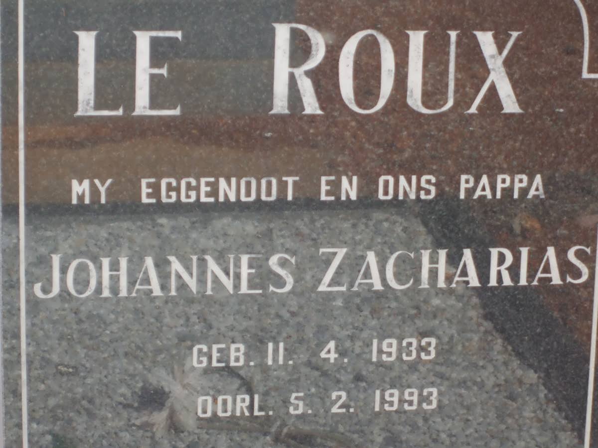ROUX Johannes Zacharias, le 1933-1993