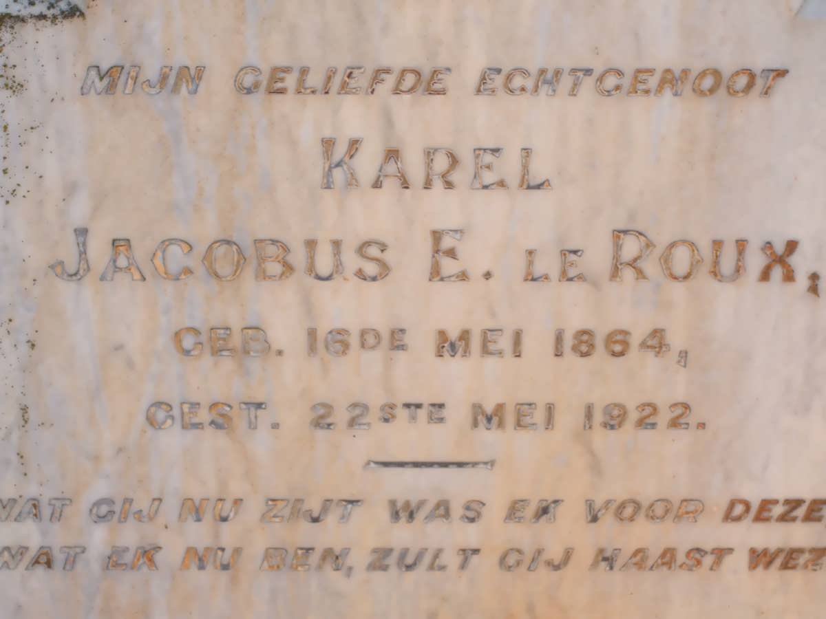 ROUX Karel Jacobus E., le 1864-1922