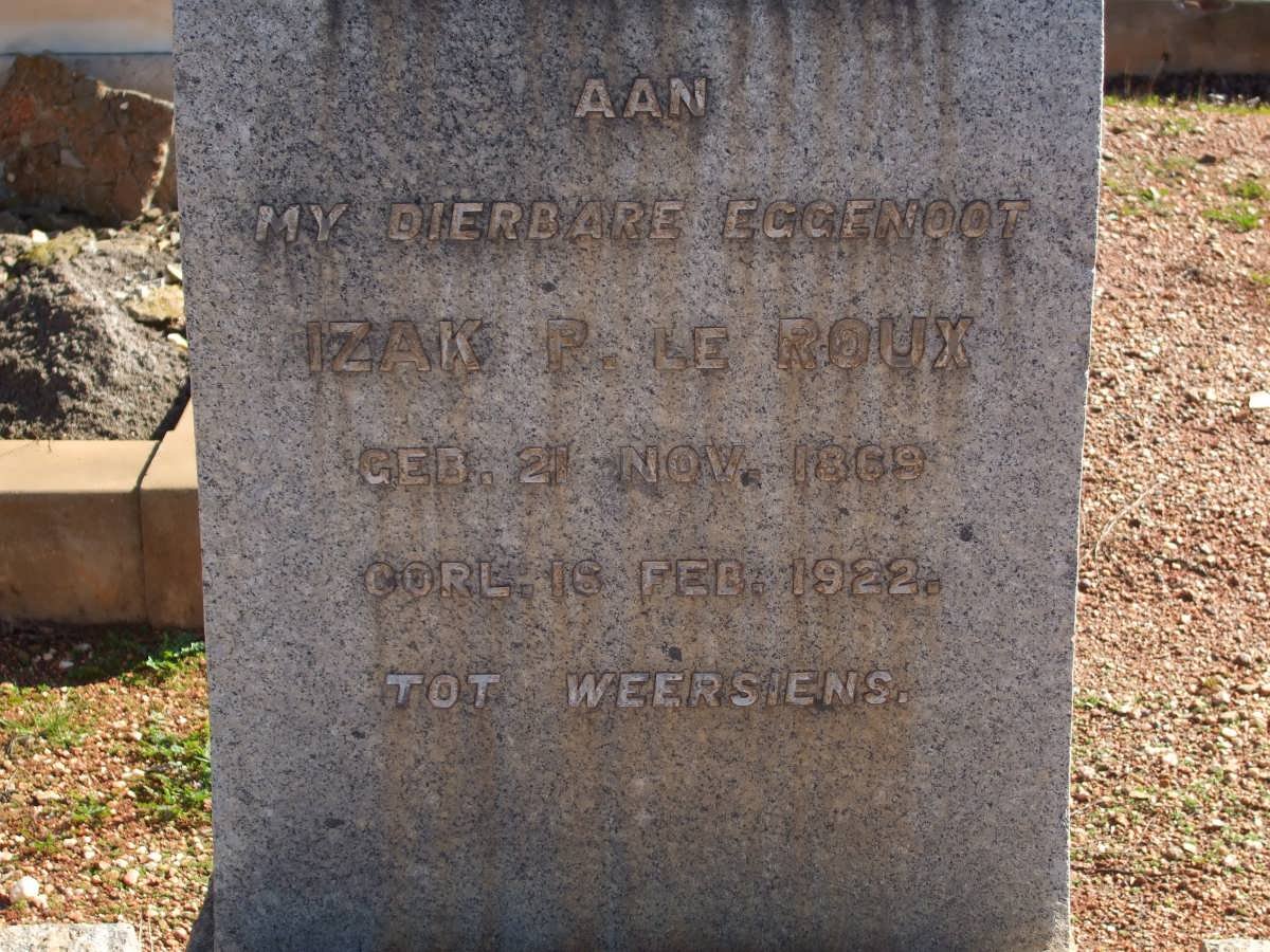 ROUX Izak P., le 1869-1922