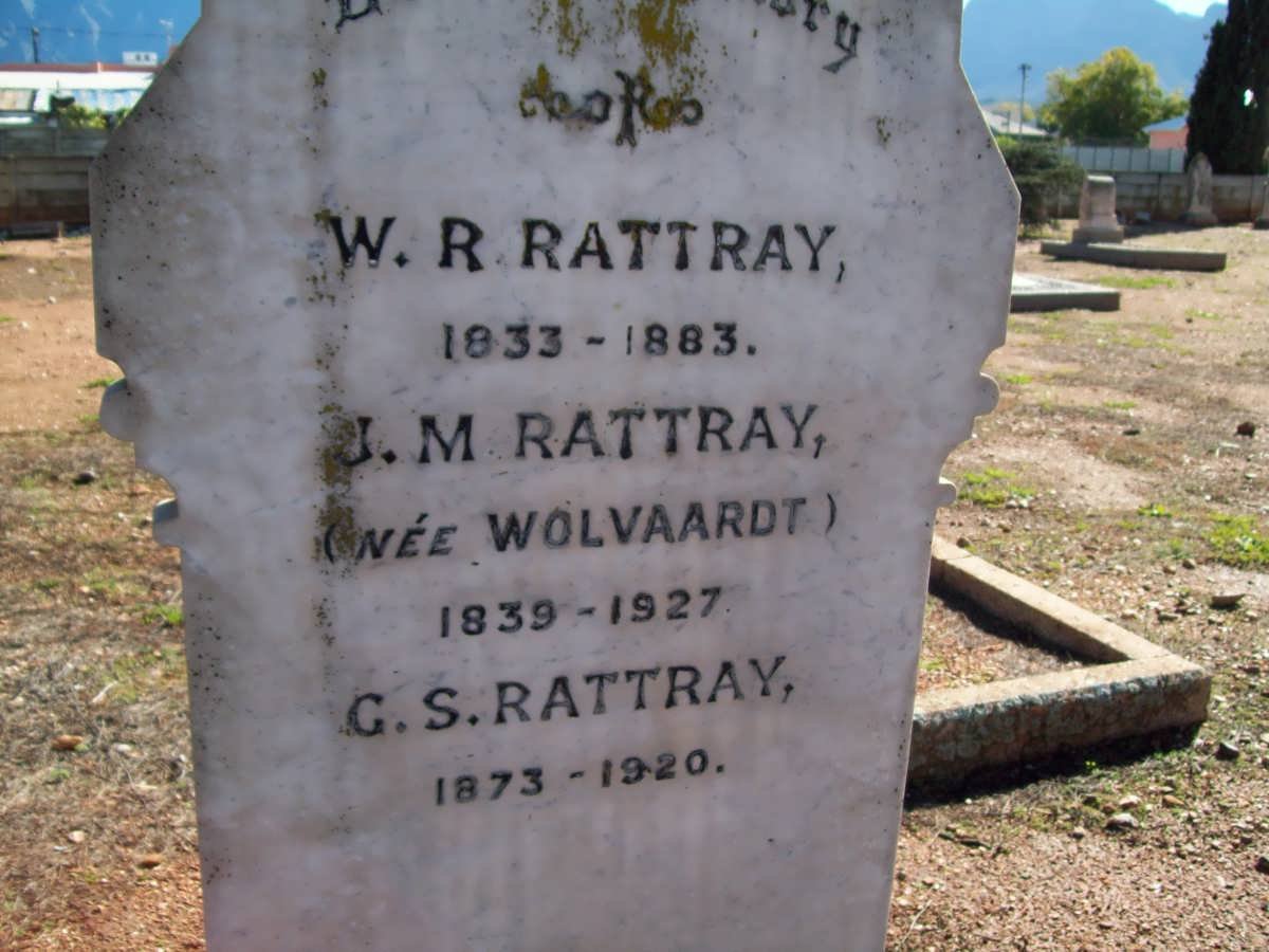 RATTRAY W.R. 1833-1883 &amp; J.M. WOLVAARDT 1839-1927 :: RATTRAY G.S. 1873-1920