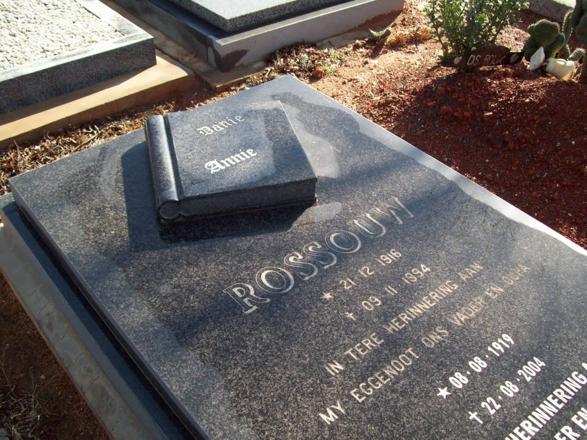 ROSSOUW Danie 1916-1994 &amp; Annie 1919-2004 :: ROSSOUW Niel 1948-1998
