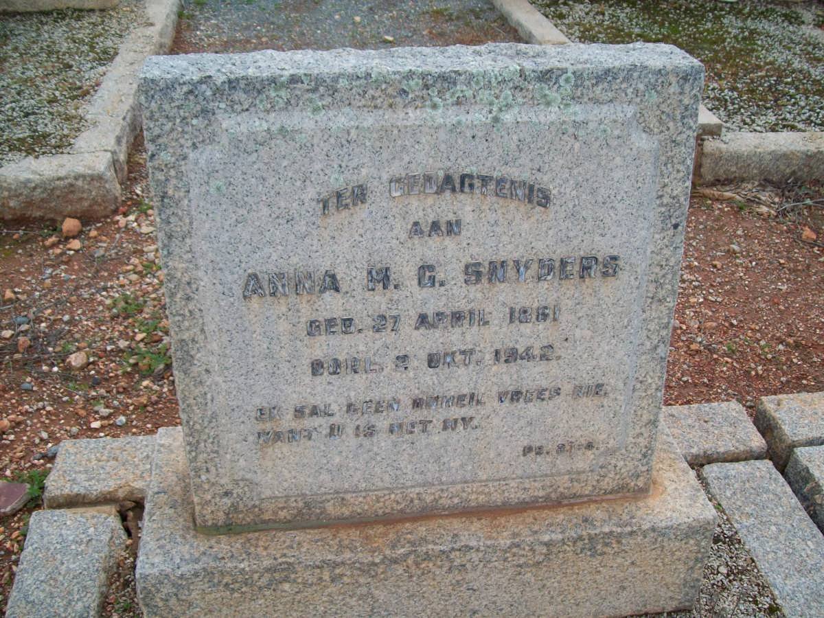 SNYDERS Anna M.G. 1881-1942