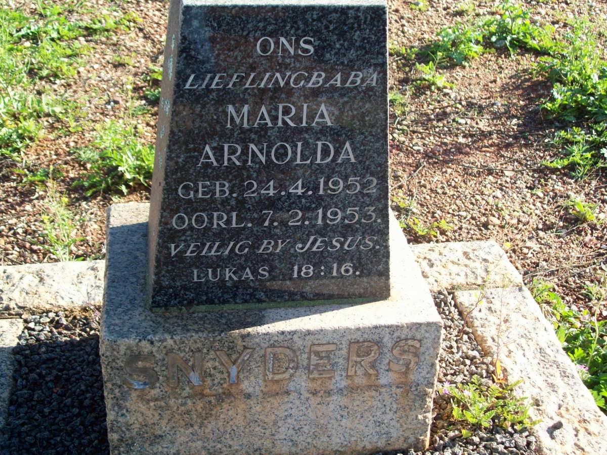 SNYDERS Maria Arnolda 1952-1953