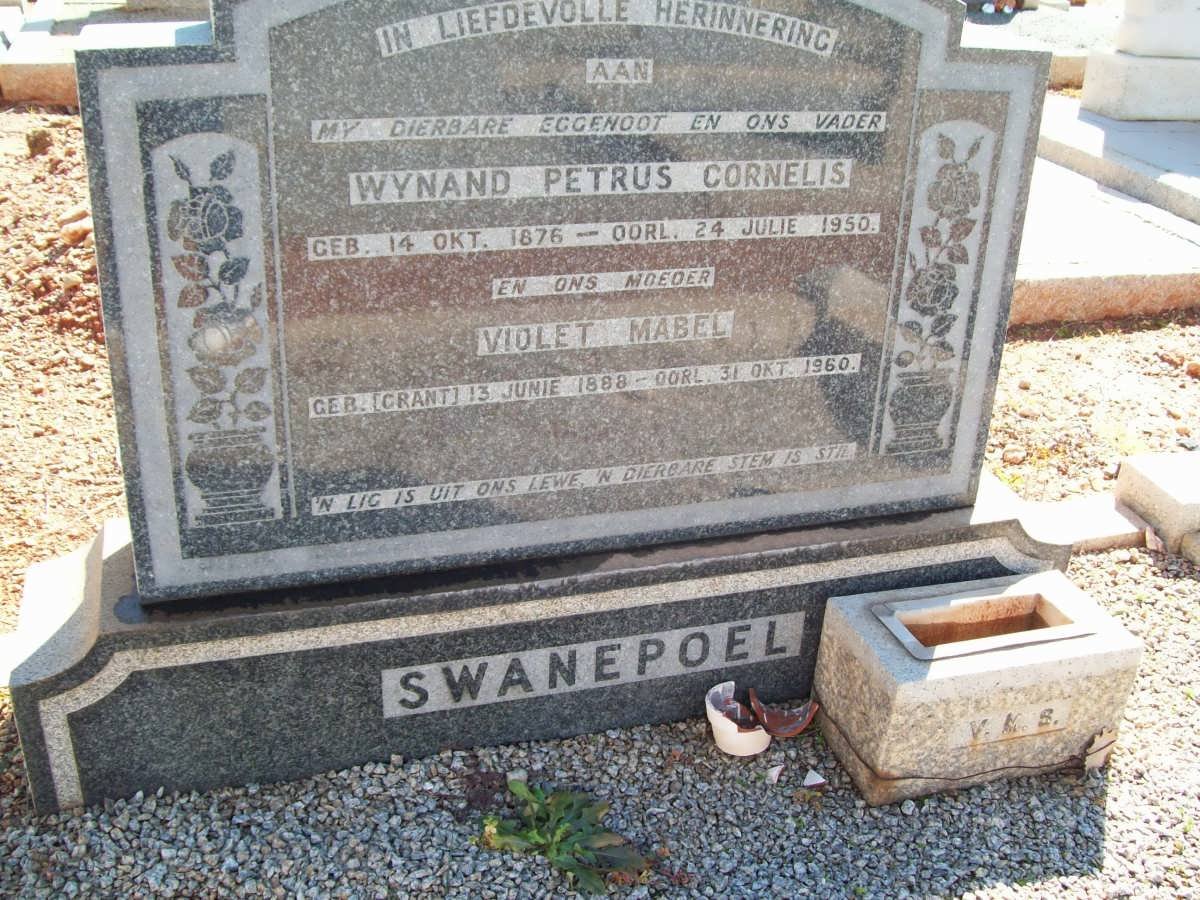 SWANEPOEL Wynand Petrus Cornelis 1876-1950 &amp; Violet Mabel GRANT 1888-1960