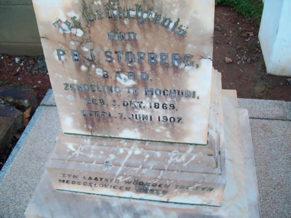 STOFBERG P.B.J. 1896-1907