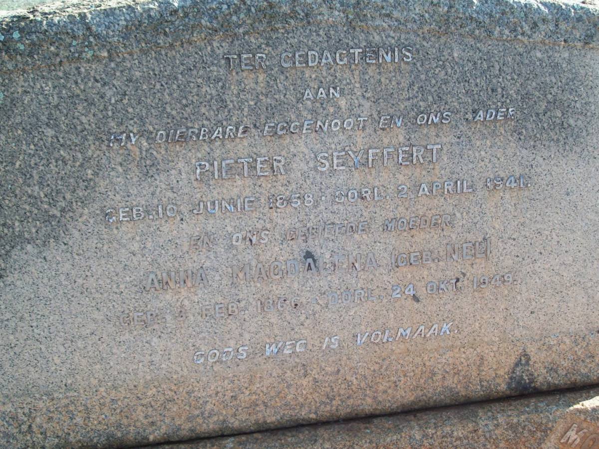 SEYFFERT Pieter 1858-1941 &amp; Anna Magdalena NEL 1866-1949