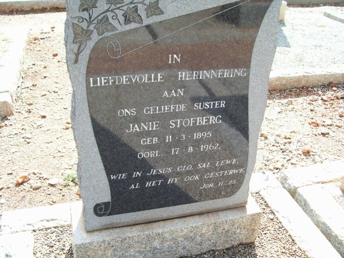 STOFBERG Janie 1895-1962