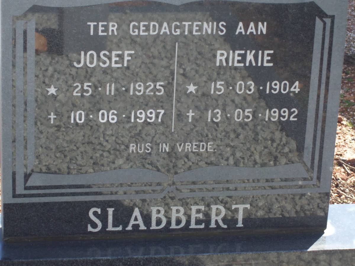 SLABBERT Josef 1925-1997 &amp; Riekie 1904-1992
