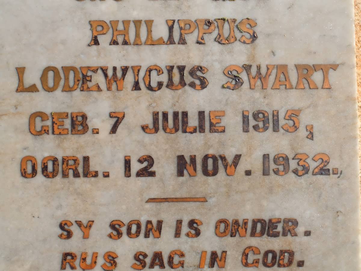 SWART Philippus Lodewicus 1915-1932