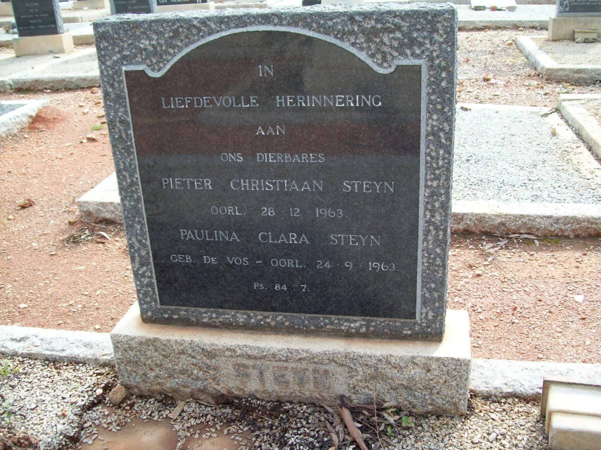 STEYN Pieter Christiaan -1963 &amp; Paulina Clara DE VOS -1963