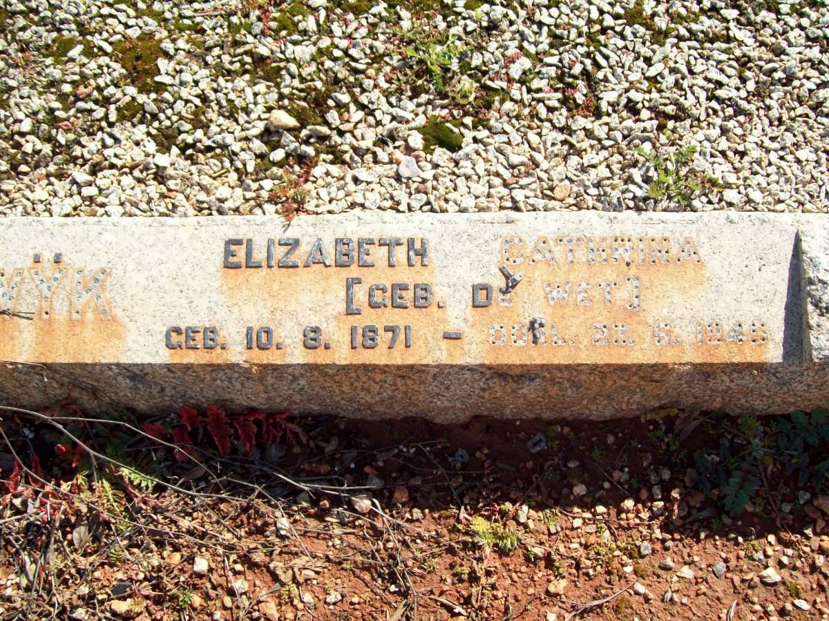 SCHALKWYK Theunis Gabriel, Dirkse van 1873-1958 &amp; Elizabeth Cathrina DE WET 1871-194?
