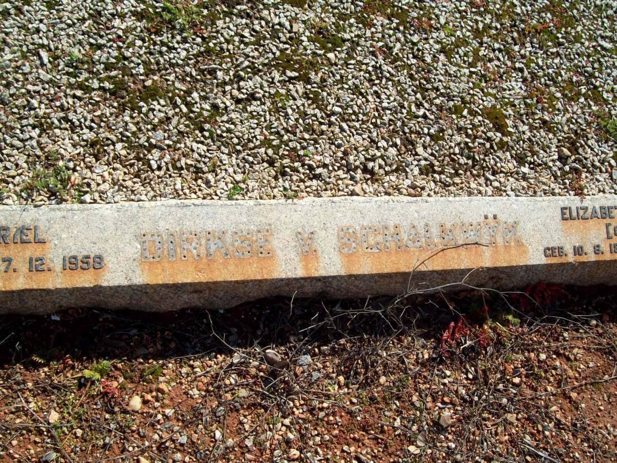 SCHALKWYK Theunis Gabriel, Dirkse van 1873-1958 &amp; Elizabeth Cathrina DE WET 1871-194?