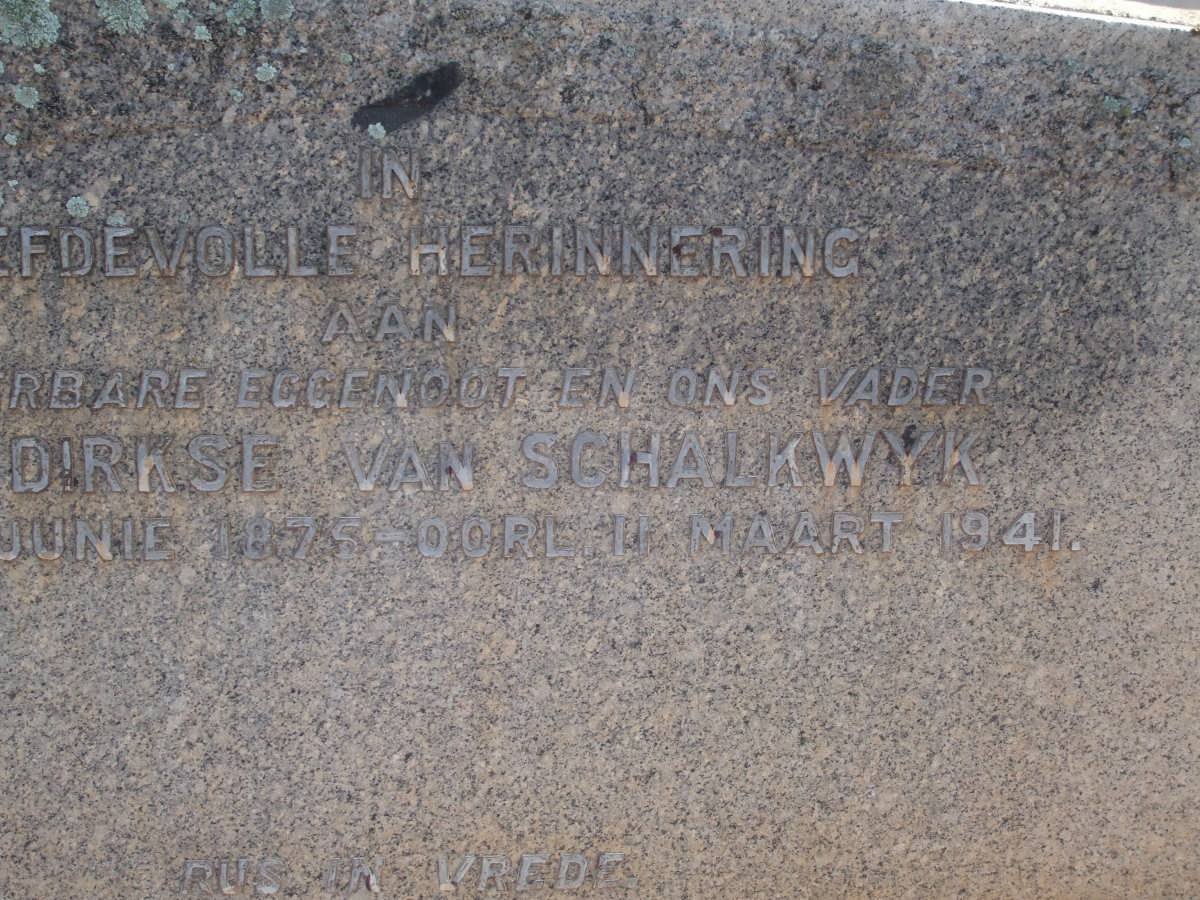 SCHALKWYK J.P., Dirkse van 1875-1941