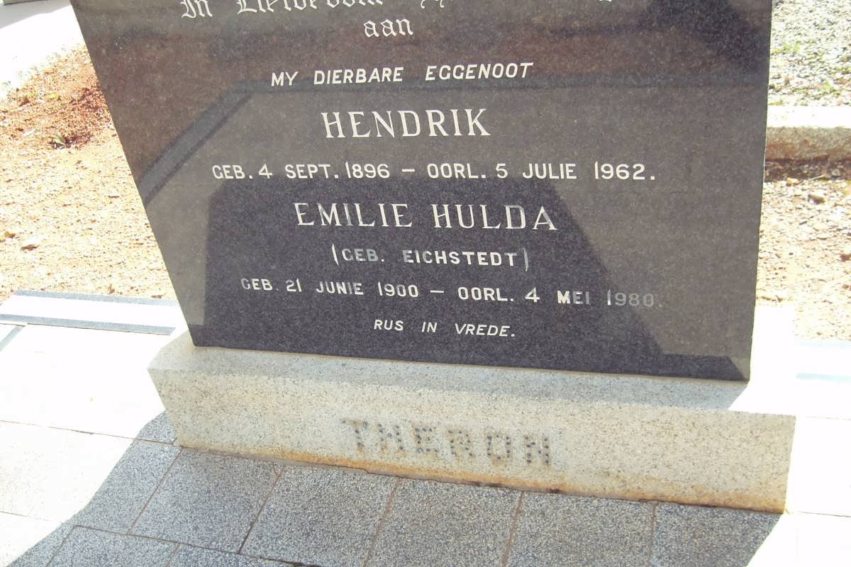 THERON Hendrik 1896-1962 &amp; Emilie Hulda EICHSTEDT 1900-1980