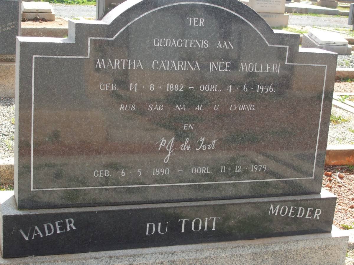 TOIT P.J., du 1890-1979 &amp; Martha Catarina MOLLER 1882-1956