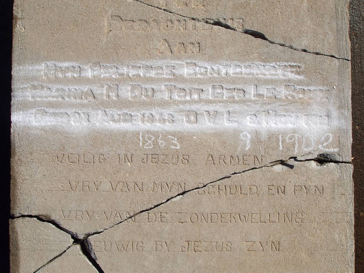 TOIT Maria N, du nee LE ROUX 1863-1902