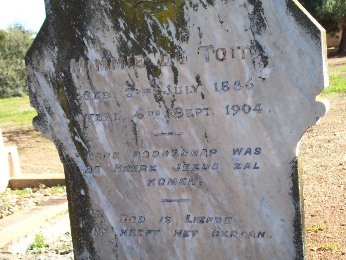 TOIT Mimmie, du 1886-1904