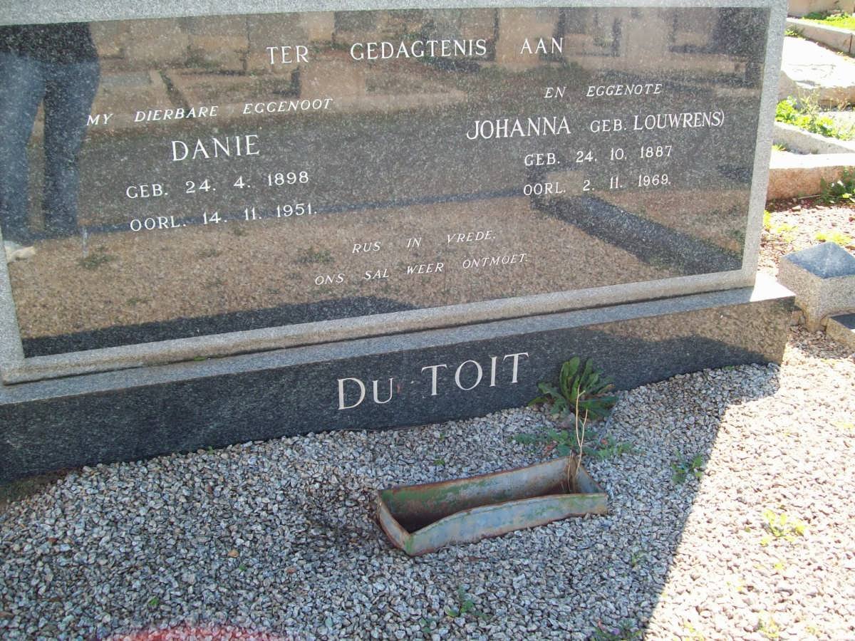 TOIT Daniel, du 1898-1951 &amp; Johanna LOUWRENS 1887-1969