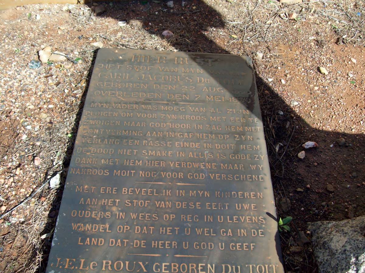 TOIT Caril Jacobus, du ??-1880