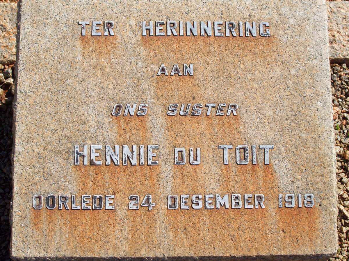 TOIT Hennie, du -1918