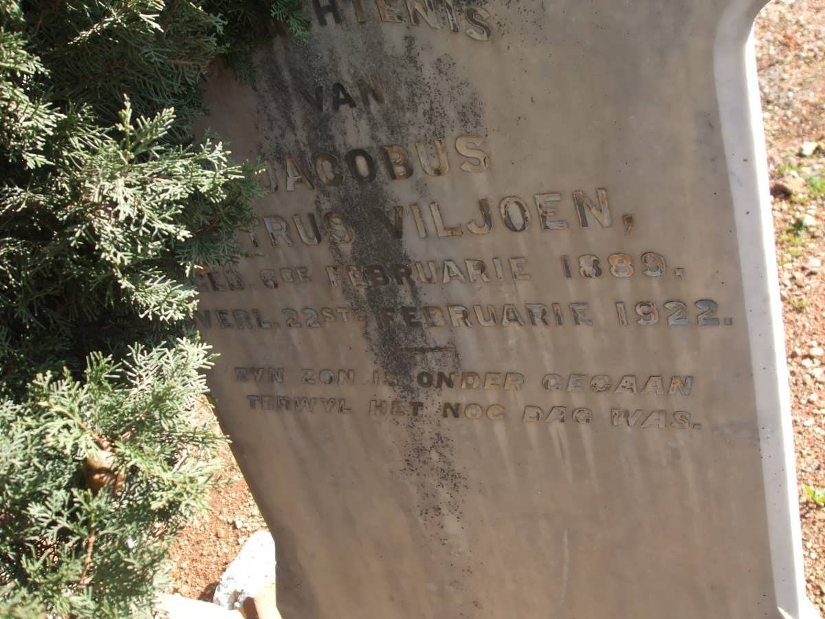 VILJOEN Jacobus Petrus 1889-1922