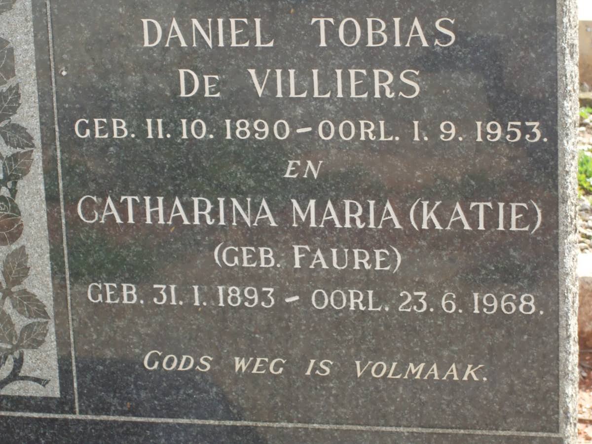 VILLIERS Daniel Tobias, de 1890-1953 &amp; Catharina Maria FAURE 1893-1968