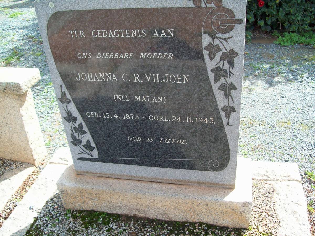 VILJOEN Johanna C.R. nee MALAN 1873-1943