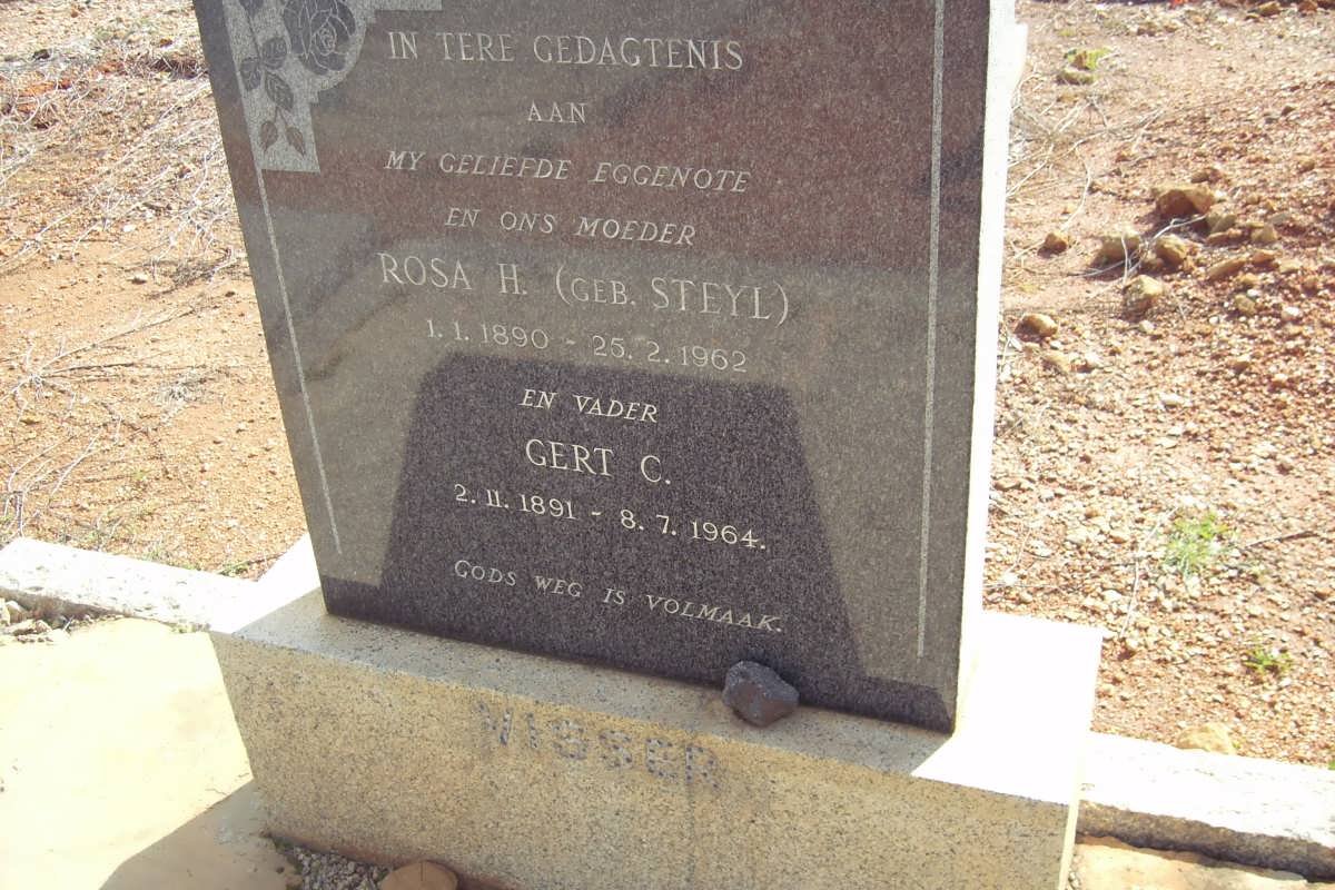 VISSER Gert C. 1891-1964 &amp; Rosa H. STEYL 1890-1962