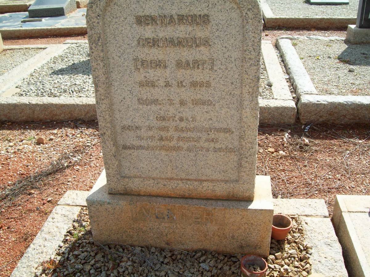 VENTER Bernardus Gerhardus 1883-1960