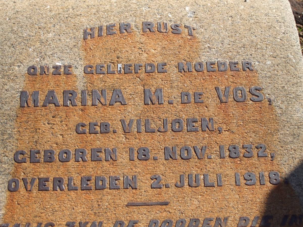 VOS Marina M., de nee VILJOEN 1832-1918