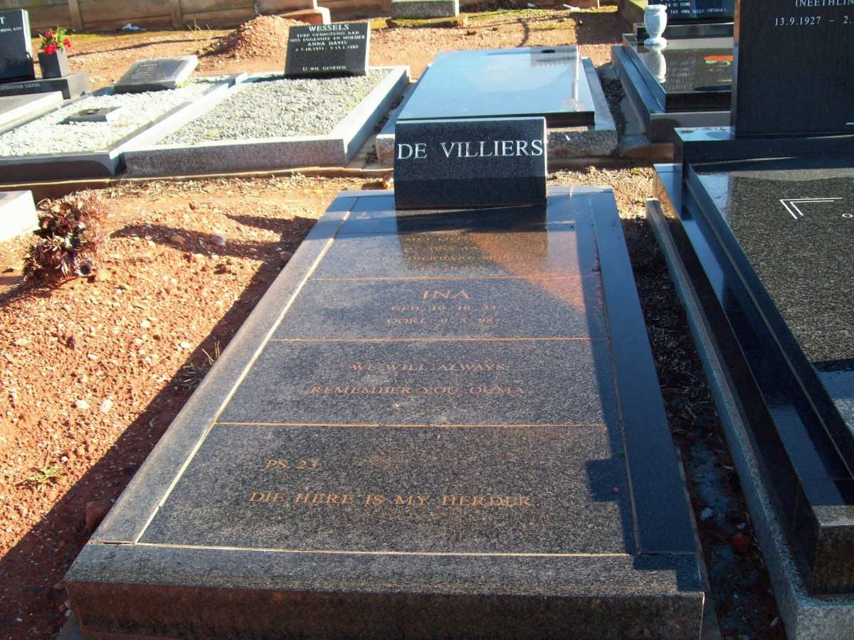 VILLIERS Ina, de 1933-1998