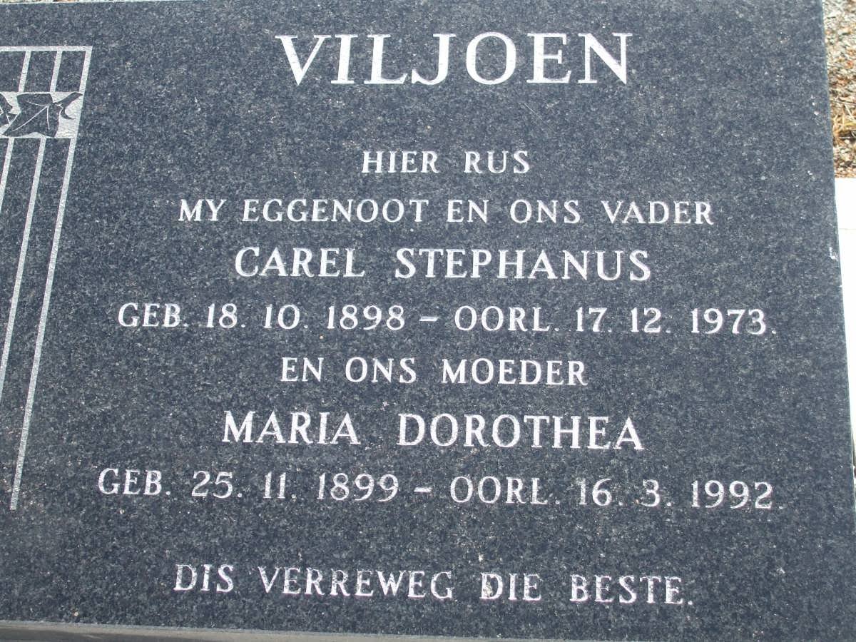 VILJOEN Carel Stephanus 1898-1973 &amp; Maria Dorothea 1899-1992