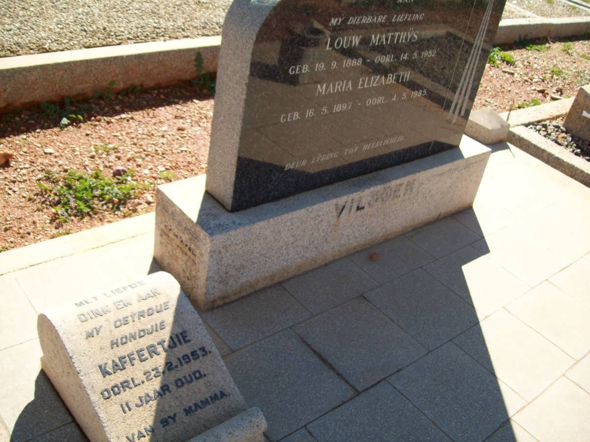 VILJOEN Louw Matthys 1888-1952 &amp; Maria Elizabeth 1897-1985