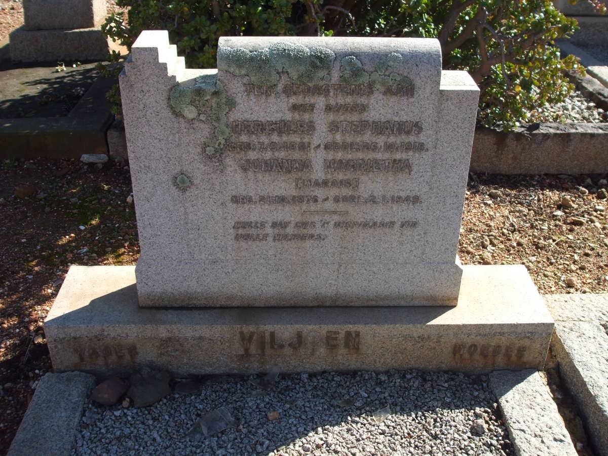VILJOEN Hercules Stephanus 1881-1918 &amp; Johanna Magrietha MARAIS 1876-1949