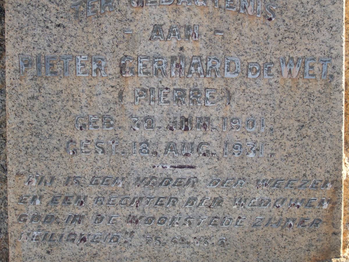 WET Pieter Gerhard, de 1901-1971