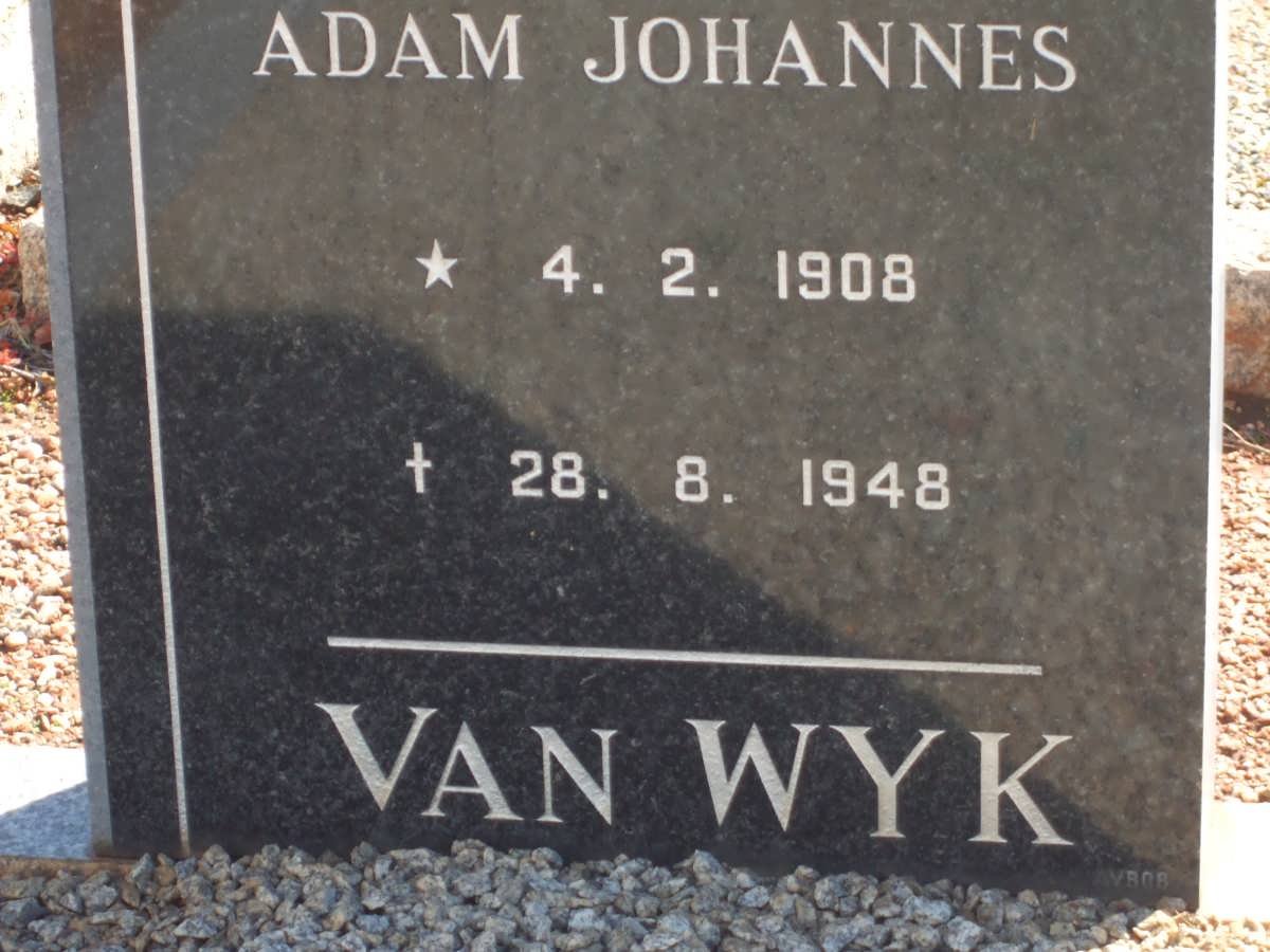 WYK Adam Johannes, van 1908-1948