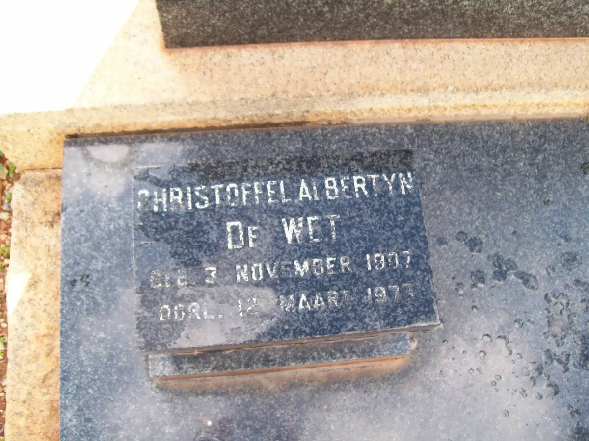 WET Christoffel Albertyn, de 1907-1977
